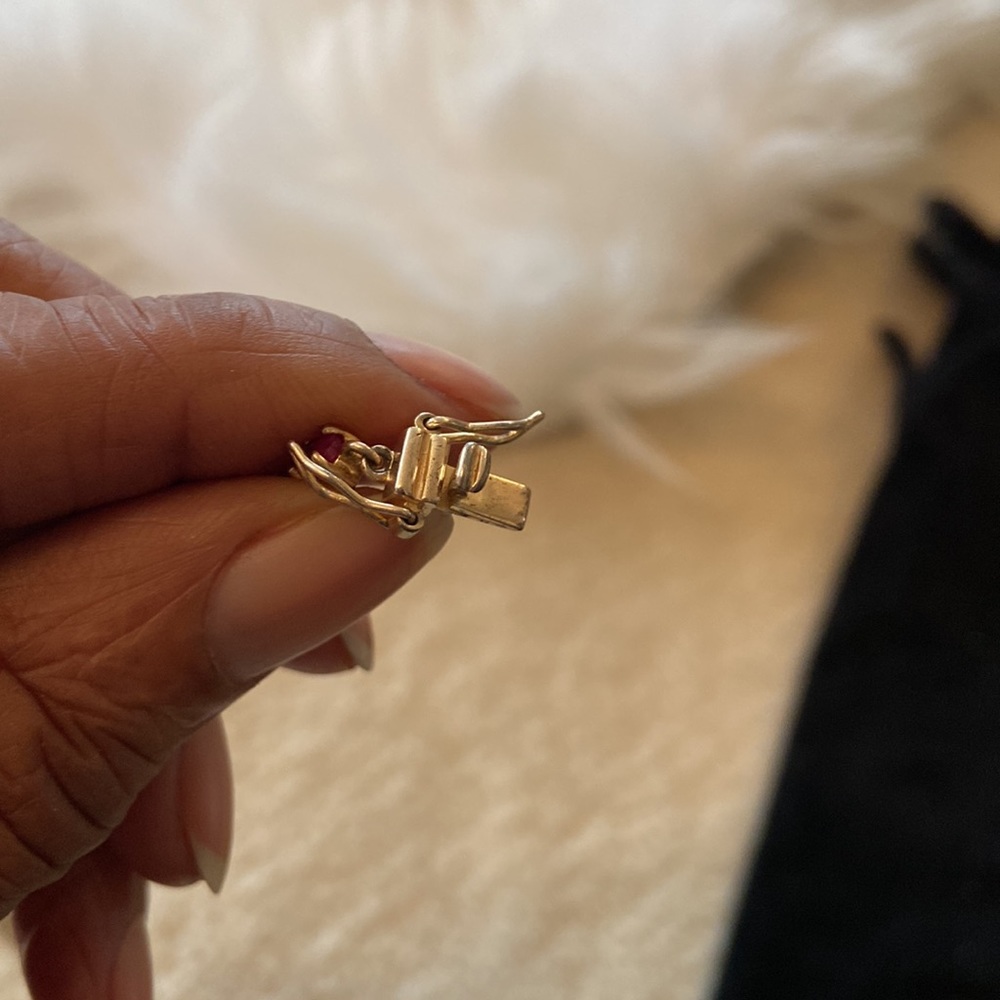 Genuine Ruby & Silver 925 Bracelet - image 7